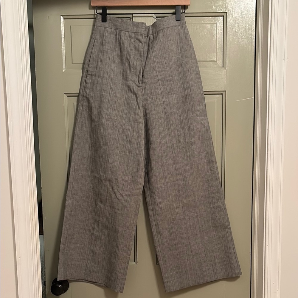Jil Sander women’s Gray wool Wide-Leg Pants size 32/XS